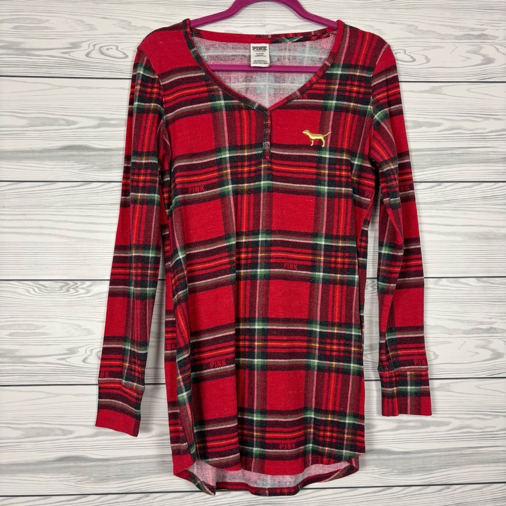 Victoria’s Secret PINK Plaid Sleep Shirt Size Medium